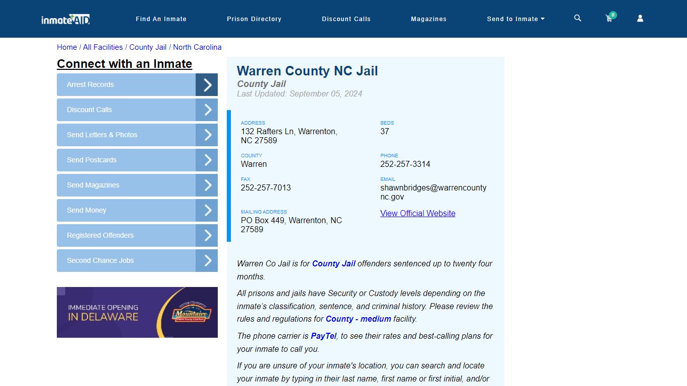 Warren County NC Jail - Inmate Locator